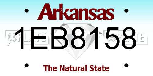 1EB8158 Arkansas License Plate