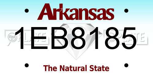 1EB8185 Arkansas License Plate