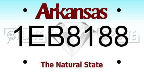 1EB8188 Arkansas License Plate