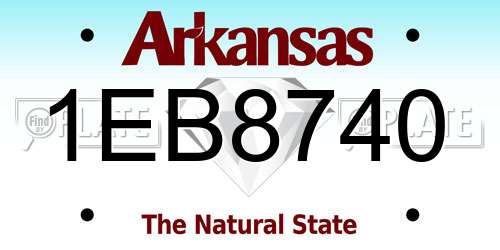 1EB8740 Arkansas License Plate