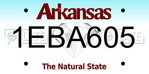 1EBA605 Arkansas License Plate