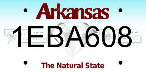 1EBA608 Arkansas License Plate