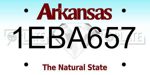 1EBA657 Arkansas License Plate