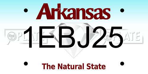 1EBJ25 Arkansas License Plate
