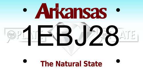 1EBJ28 Arkansas License Plate