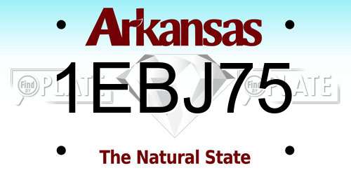 1EBJ75 Arkansas License Plate