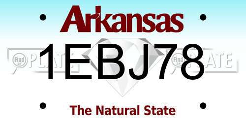 1EBJ78 Arkansas License Plate