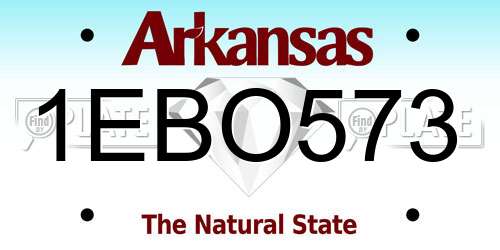 1EBO573 Arkansas License Plate
