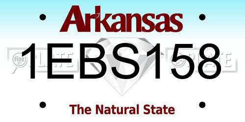 1EBS158 Arkansas License Plate