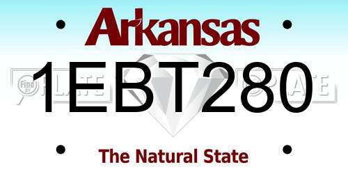 1EBT280 Arkansas License Plate