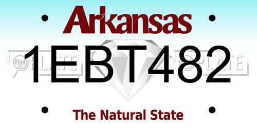 1EBT482 Arkansas License Plate