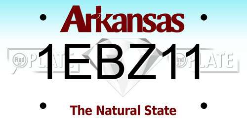 1EBZ11 Arkansas License Plate