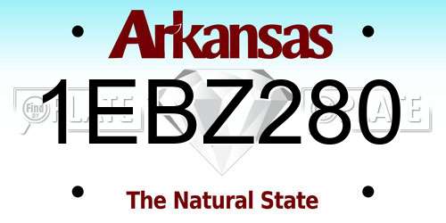 1EBZ280 Arkansas License Plate