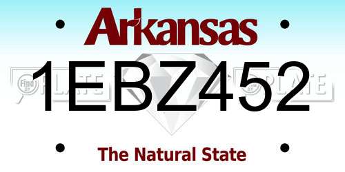 1EBZ452 Arkansas License Plate