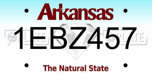 1EBZ457 Arkansas License Plate