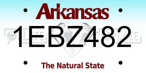 1EBZ482 Arkansas License Plate