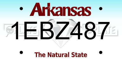 1EBZ487 Arkansas License Plate