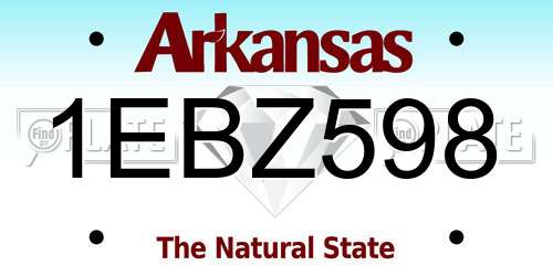 1EBZ598 Arkansas License Plate