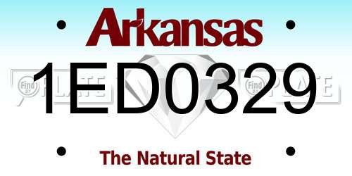 1ED0329 Arkansas License Plate