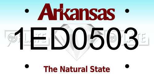1ED0503 Arkansas License Plate