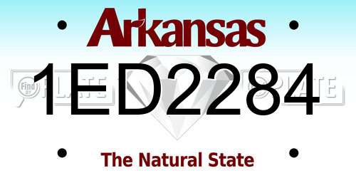 1ED2284 Arkansas License Plate