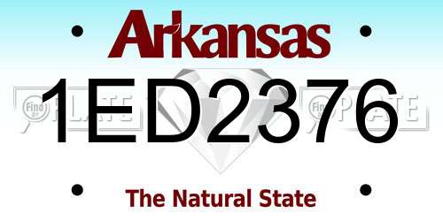 1ED2376 Arkansas License Plate