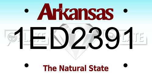 1ED2391 Arkansas License Plate