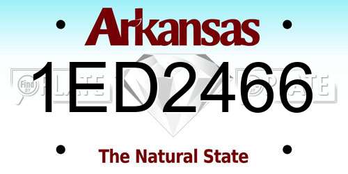 1ED2466 Arkansas License Plate