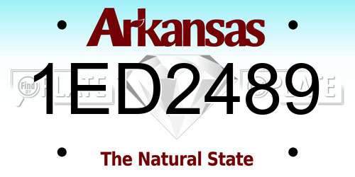 1ED2489 Arkansas License Plate