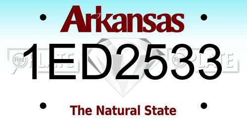 1ED2533 Arkansas License Plate