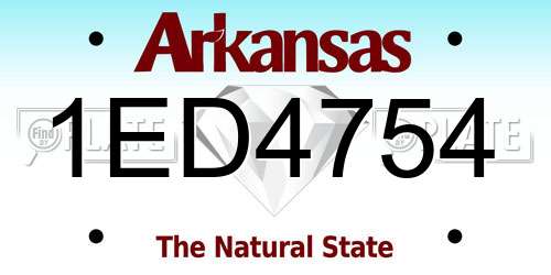 1ED4754 Arkansas License Plate