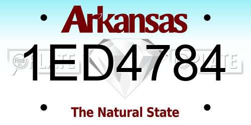 1ED4784 Arkansas License Plate