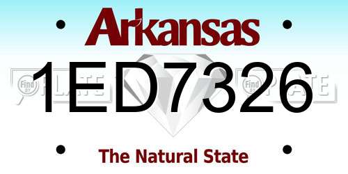 1ED7326 Arkansas License Plate