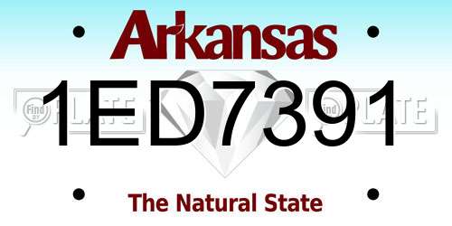 1ED7391 Arkansas License Plate