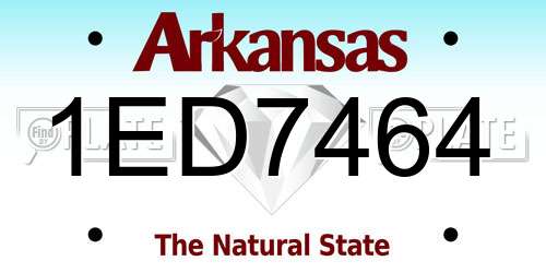 1ED7464 Arkansas License Plate