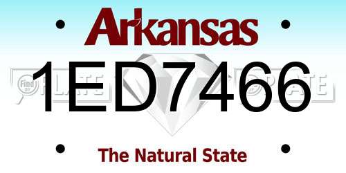 1ED7466 Arkansas License Plate