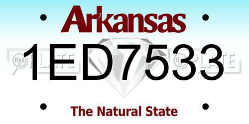 1ED7533 Arkansas License Plate