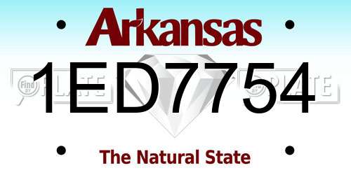 1ED7754 Arkansas License Plate