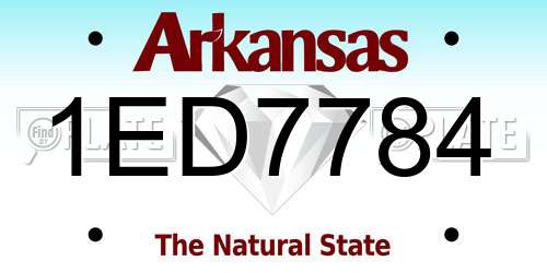 1ED7784 Arkansas License Plate