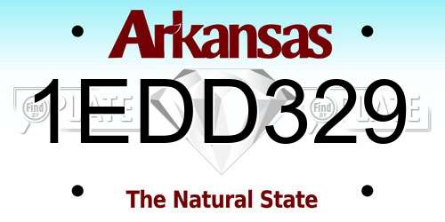 1EDD329 Arkansas License Plate
