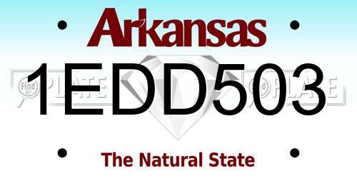 1EDD503 Arkansas License Plate