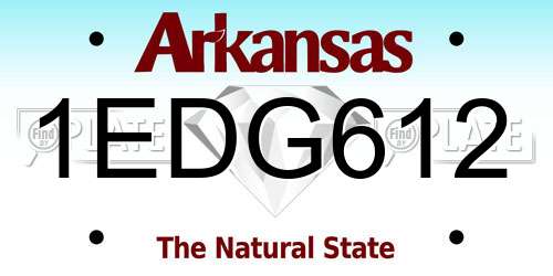 1EDG612 Arkansas License Plate