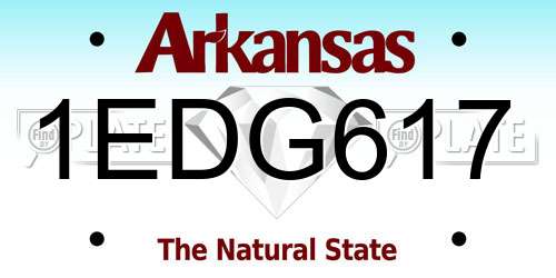 1EDG617 Arkansas License Plate