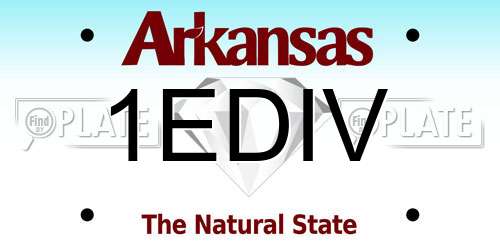 1EDIV Arkansas License Plate