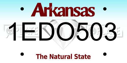 1EDO503 Arkansas License Plate