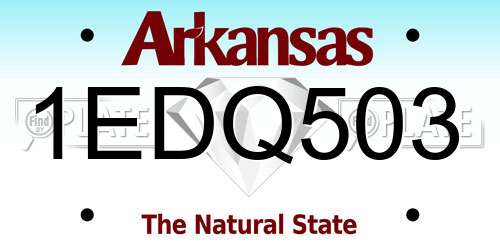 1EDQ503 Arkansas License Plate