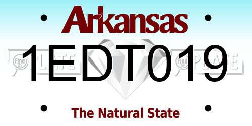 1EDT019 Arkansas License Plate