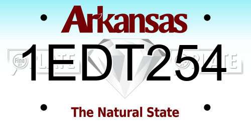 1EDT254 Arkansas License Plate