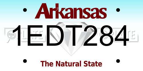 1EDT284 Arkansas License Plate