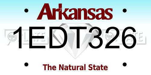 1EDT326 Arkansas License Plate